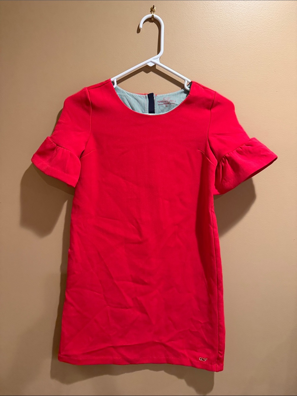 Vineyard Vines Red Ruffle-Sleeve Girls' Tunic Dress